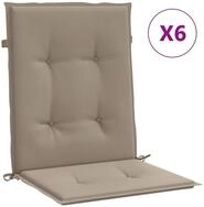 vidaXL Hochlehnerauflage, Gartenstuhlauflagen f&uuml;r Niedriglehner 6 Stk. Taupe