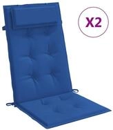 vidaXL Hochlehnerauflage, Gartenstuhl Auflagen 2 Stk. K&ouml;nigsblau Oxford-Gewebe