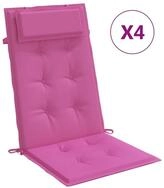 vidaXL Hochlehnerauflage, Gartenstuhl Auflagen 4 Stk. Rosa Oxford-Gewebe