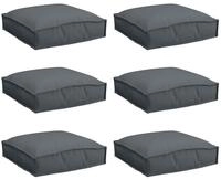 vidaXL Sitzauflage Kissen 6 pcs Anthrazit 40 x 40 x 8 cm Oxford-Stoff, (6 St)
