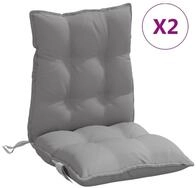 vidaXL Sitzauflage, Niedriglehner-Auflagen 2 Stk. Grau Oxford-Gewebe