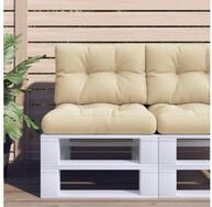 vidaXL Palettenkissen, Palettenkissen 2-tlg. Beige Stoff