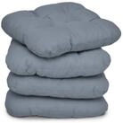 Beautissu Stuhlkissen 4er Set Sitzkissen Lisa Grau, 40x40x8cm, Indoor & Outdoor