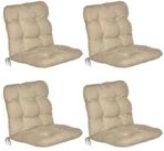 Beautissu Sitzauflage 4er Set Niedriglehner Auflagen Set Flair NL, 100x50x8cm, Natur,