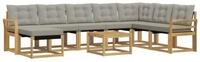 vidaXL Gartenlounge-Set Outdoor-Sofagarnitur mit Kissen 9 pcs Wei&szlig; und...