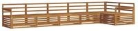 vidaXL Gartenlounge-Set Outdoor-Sofagarnitur 6 pcs Natur Massivholz, (6-tlg)
