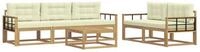 vidaXL Gartenlounge-Set Outdoor-Sofagarnitur mit Kissen 6 pcs Wei&szlig; und Creme,
