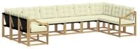 vidaXL Gartenlounge-Set Outdoor-Sofagarnitur mit Kissen 10 pcs Wei&szlig; und Creme,