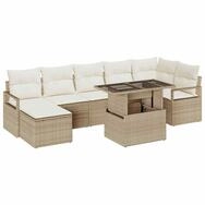 vidaXL Loungesofa Garten-Sofa-Set mit Kissen 8 pcs Beige und Creme, 8 Teile