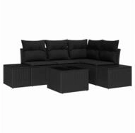 vidaXL Gartenlounge-Set Gartensofa-set mit Speicher Schwarz Poly-Rattan, (4-tlg)