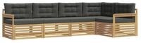 vidaXL Gartenlounge-Set Outdoor-Sofagarnitur 6 pcs Wei&szlig; und Anthrazit Polyester,