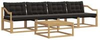 vidaXL Gartenlounge-Set Outdoor-Sofagarnitur 5 pcs Wei&szlig; und Schwarz 79 x 79 x...