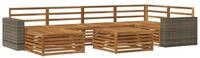 vidaXL Gartenlounge-Set Outdoor-Sofagarnitur 7 pcs Natur, (7-tlg)