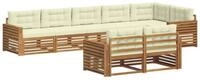 vidaXL Gartenlounge-Set Outdoor-Sofagarnitur mit Kissen 8 pcs Natur und Creme,