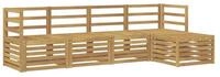 vidaXL Gartenlounge-Set Outdoor-Sofagarnitur 5 pcs Wei&szlig; Massivholz, (5-tlg)