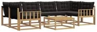 vidaXL Gartenlounge-Set Outdoor-Sofagarnitur 7 pcs Wei&szlig; und Schwarz 79 x 79 x 37 cm,
