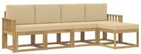 vidaXL Gartenlounge-Set Outdoor-Sofagarnitur mit Kissen 5 pcs Wei&szlig; und Beige,