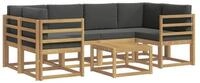 vidaXL Gartenlounge-Set Outdoor-Sofagarnitur mit Kissen 7 pcs Wei&szlig; und...