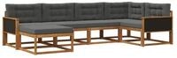 vidaXL Gartenlounge-Set Outdoor-Sofagarnitur mit Kissen 6 pcs Natur und...