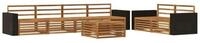 vidaXL Gartenlounge-Set Outdoor-Sofagarnitur 7 pcs Natur Massivholz, (7-tlg)