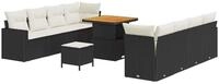 vidaXL Loungesofa Gartensofa-set mit Kissen 12 pcs Schwarz und Creme...