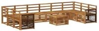vidaXL Gartenlounge-Set Outdoor-Sofagarnitur 8 pcs Natur Massivholz, (8-tlg)