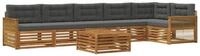 vidaXL Gartenlounge-Set Outdoor-Sofagarnitur mit Kissen 7 pcs Natur und...