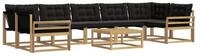 vidaXL Gartenlounge-Set Outdoor-Sofagarnitur 8 pcs Wei&szlig; und Schwarz 79 x 79 x...