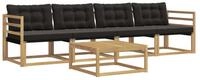 vidaXL Gartenlounge-Set Outdoor-Sofagarnitur 5 pcs Wei&szlig; und Schwarz 79 x 79 x...
