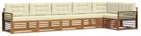 vidaXL Gartenlounge-Set Outdoor-Sofagarnitur mit Kissen 6 pcs Natur und Creme,