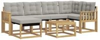 vidaXL Gartenlounge-Set Outdoor-Sofagarnitur mit Kissen 7 pcs Wei&szlig; und...