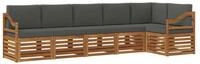 vidaXL Gartenlounge-Set Ecksofa Set 6 pcs Natur und Anthrazit Massivholz,...