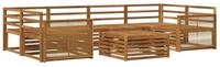 vidaXL Gartenlounge-Set Outdoor-Sofagarnitur 7 pcs Natur Massivholz, (7-tlg)