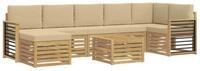 vidaXL Gartenlounge-Set Outdoor-Sofagarnitur 8 pcs Wei&szlig; und Beige 59 x 59 x 37...