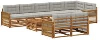vidaXL Gartenlounge-Set Outdoor-Sofagarnitur mit Kissen 9 pcs, (9-tlg)