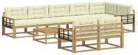 vidaXL Gartenlounge-Set Outdoor-Sofagarnitur 9 pcs Wei&szlig; und Creme 79 x 79 x 37 cm,