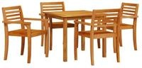 vidaXL Gartenlounge-Set Garten Essgruppe 5 pcs Braun Massivholz, (5-tlg)