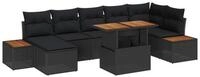 vidaXL Gartenlounge-Set Garten-Sofa-Set mit Speicher 8 pcs Schwarz Poly Rattan,