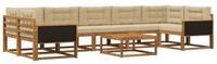vidaXL Gartenlounge-Set Outdoor-Sofagarnitur mit Kissen 8 pcs Natur und Beige,