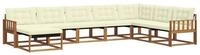 vidaXL Gartenlounge-Set Outdoor-Sofagarnitur mit Kissen 8 pcs Natur und Creme,