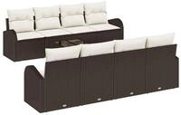 vidaXL Loungesofa Gartensofa-set Braun 55 x 55 x 37 cm Poly-Rattan, 9 Teile