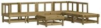 vidaXL Gartenlounge-Set, 7-tlg. Lounge Set Kiefernholz Impr&auml;gniert