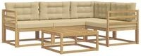 vidaXL Gartenlounge-Set Outdoor-Sofagarnitur 5 pcs Wei&szlig; und Beige 79 x 79 x 37 cm,
