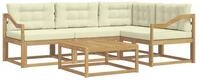 vidaXL Gartenlounge-Set Outdoor-Sofagarnitur 5 pcs Wei&szlig; und Creme 79 x 79 x 37...
