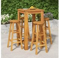 vidaXL Garten-Essgruppe 60 cm table length 5-tlg Garten-Essgruppe Massivholz...