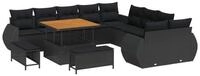 vidaXL Gartenlounge-Set Gartensofa-set 13 pcs Schwarz Poly-Rattan, (13-tlg)