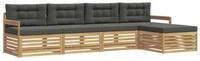 vidaXL Gartenlounge-Set Outdoor-Sofagarnitur 5 pcs Wei&szlig; und Anthrazit Polyester,