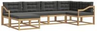 vidaXL Gartenlounge-Set Outdoor-Sofagarnitur 5 pcs Wei&szlig; und Anthrazit Polyester,