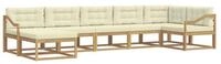 vidaXL Gartenlounge-Set Outdoor-Sofagarnitur mit Kissen 7 pcs Wei&szlig; und Creme,