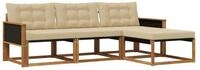 vidaXL Gartenlounge-Set Outdoor-Sofagarnitur mit Kissen 4 pcs Natur und Beige,